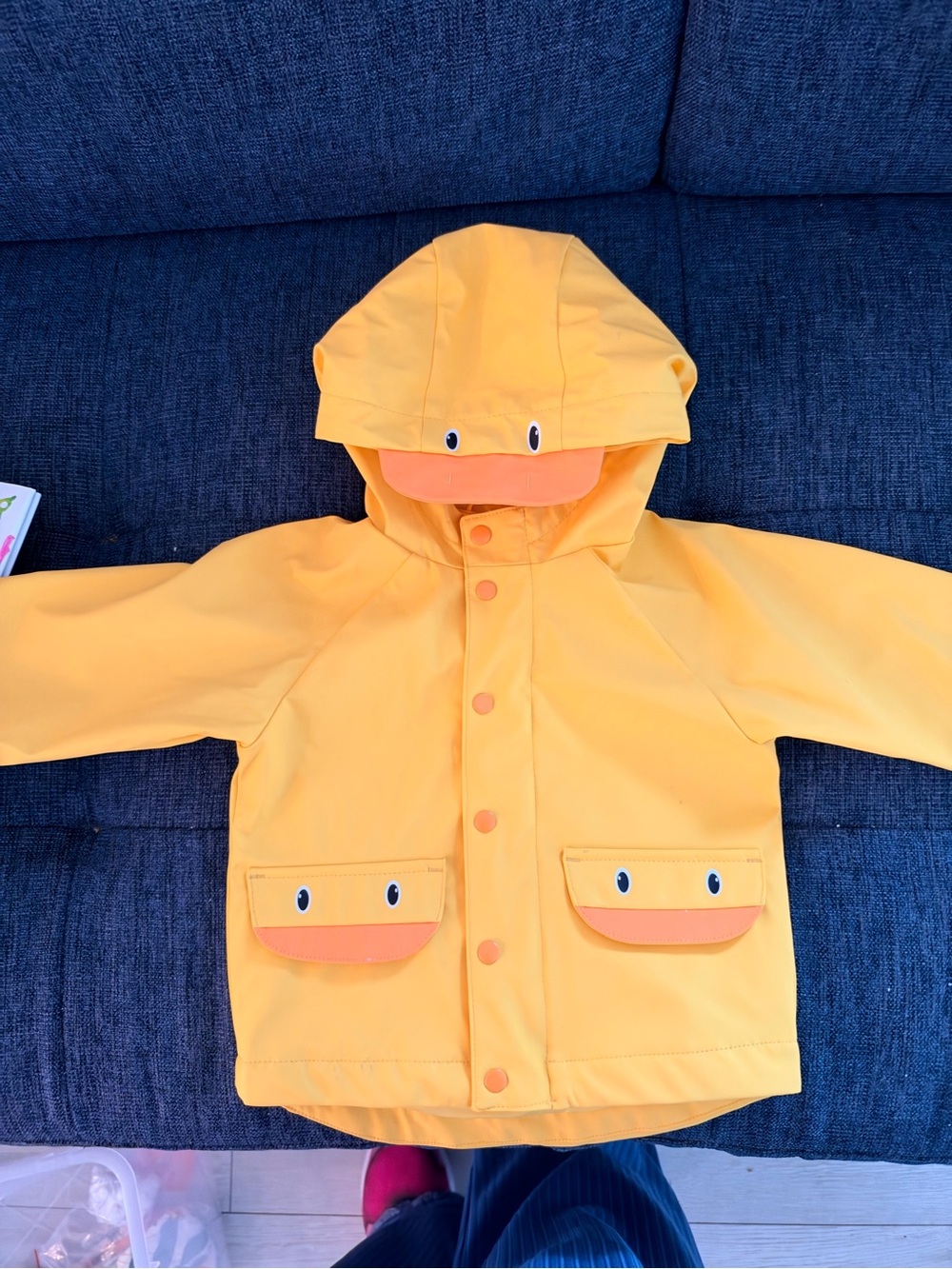 Old Navy Yellow Duck-Detail Hooded Rain Jacket